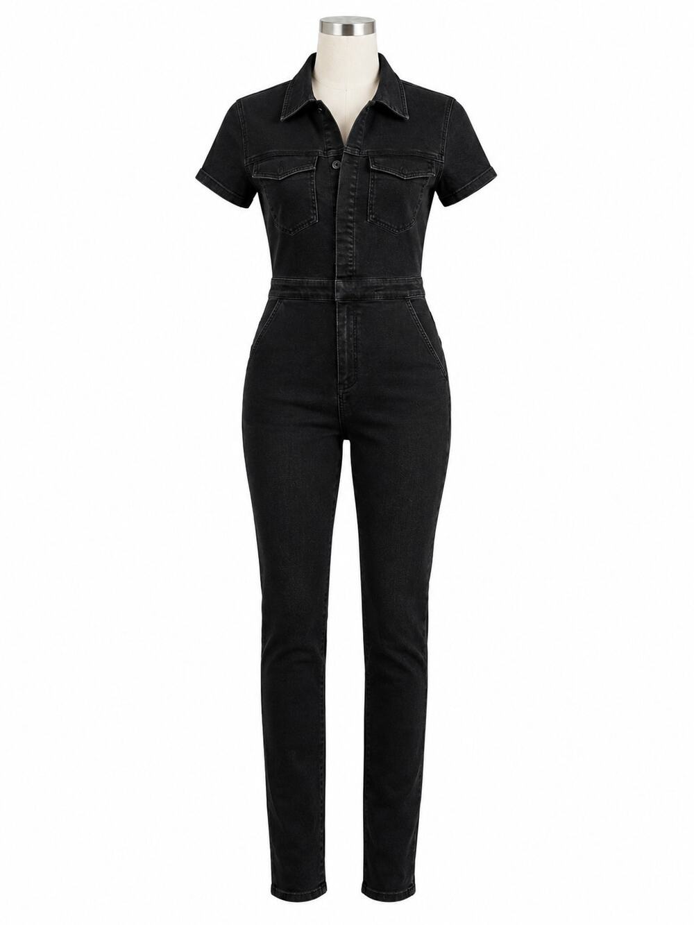 Good American Fit For Success Black Denim Jumpsuit - Size M - NWT